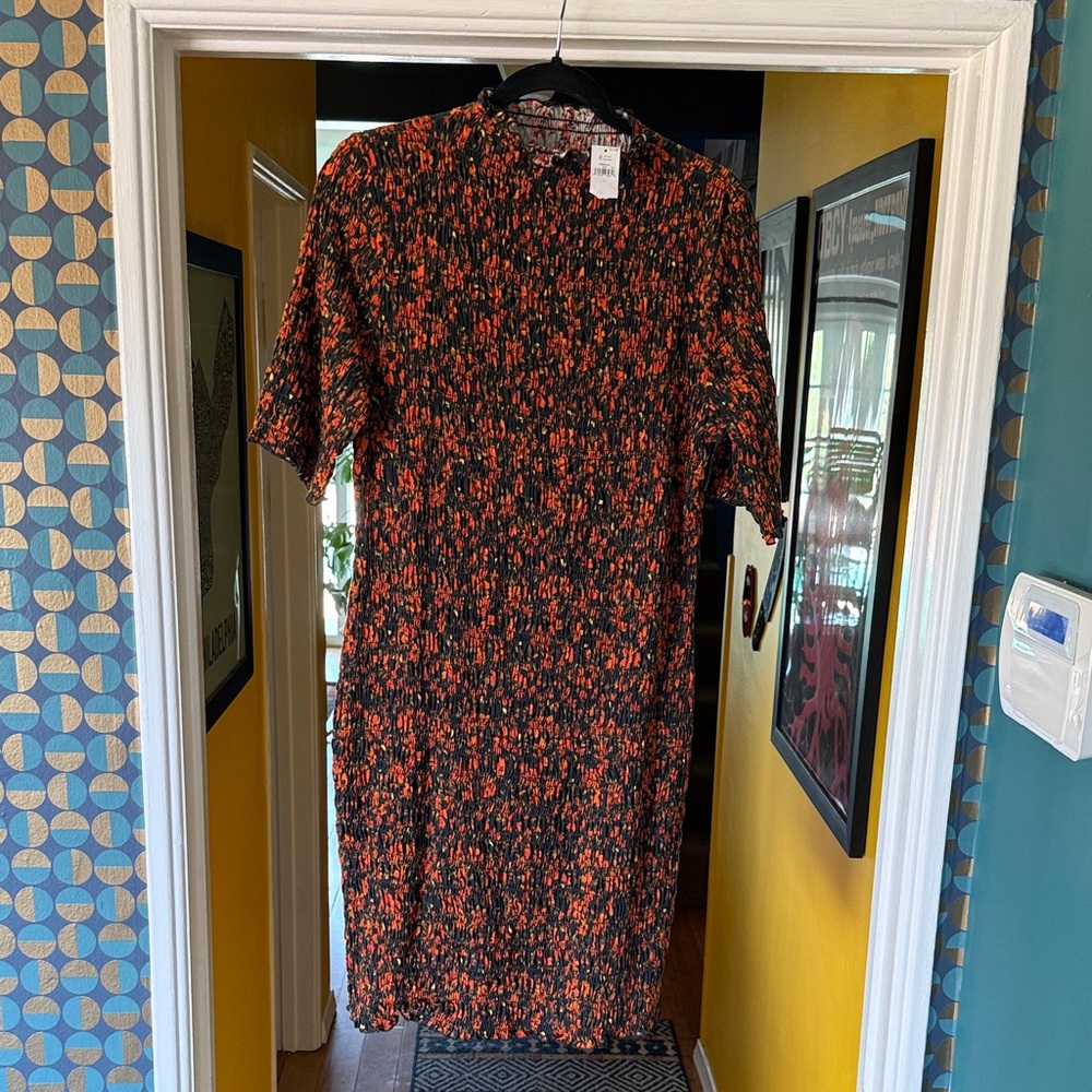 Gap Smicked Black Dress w/ Floral Pattern